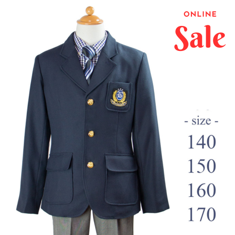 【中古販売品】スリムで爽やかな IVY LEAGUEシングルブレザースーツセット [ 140〜170サイズ ]